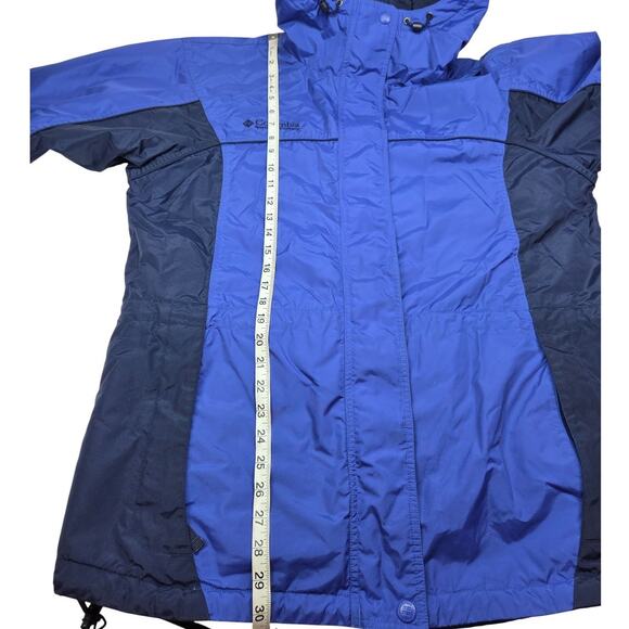 Vintage 90's Columbia Sportswear Blue Fleece Lined Hooded Jacket Women’s Large - Picture 10 of 12